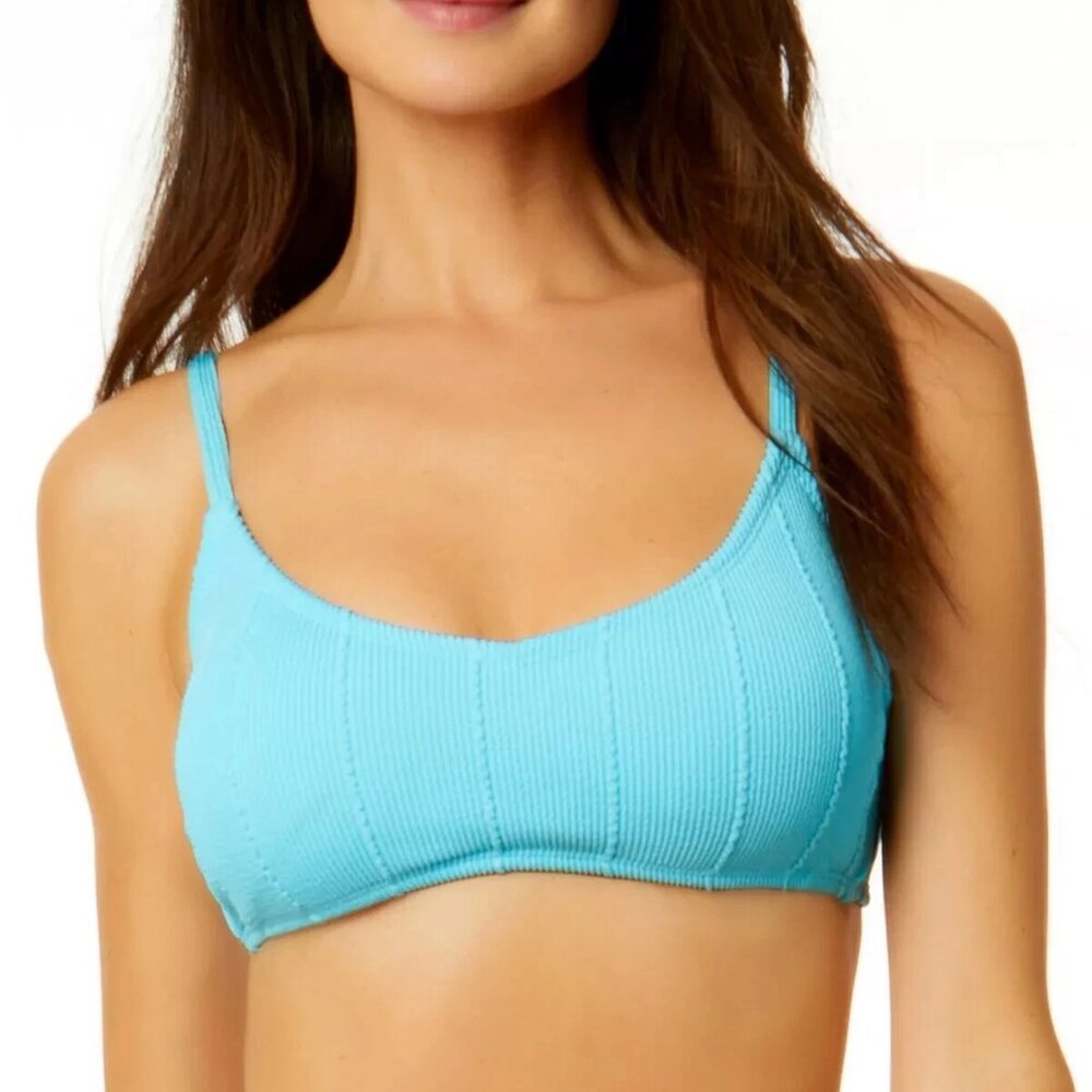 SOILED Salt + Cove Women's Ribbed Bralette Swim Top Blue Size XL $40 O281
